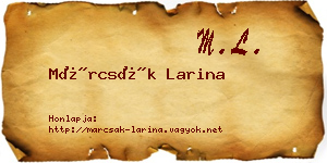 Márcsák Larina névjegykártya